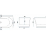 ванна акриловая Rea Bellanto 160x75 + сифон + пробка click/clack, левая (REA-W0252)