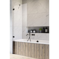 штора для ванны Radaway Essenza Pro PNJ 90 безопасное стекло, прозрачное, чёрная (10101090-54-01)