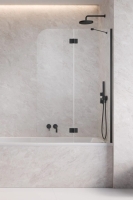 штора для ванны Radaway Garda PND II 100х150 правая, прозрачное стекло, черный (10720100-54-01R)