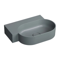 умивальник Omnires Ovo M+ 55,5x38,5 кутовий, лівий, matt ash grey (OVO555UWLAG)