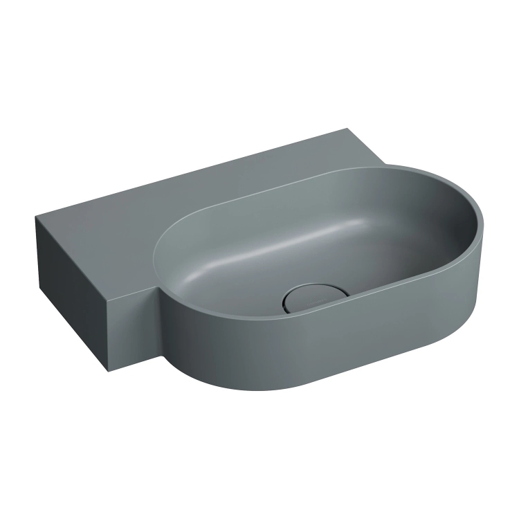 умывальник Omnires Ovo M+ 55,5x38,5 угловой, левый, matt ash grey (OVO555UWLAG)