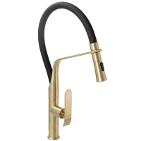 смеситель для кухни Rea Castor Stripe с выдвижным изливом brushed gold (REA-B4321)