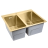 кухонная мойка Rea Toby 56x48 с сифоном brush gold (ZLE-06415)