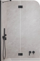 штора для ванны Radaway Garda PND II 120х150 левая, прозрачное стекло, черный (10720120-54-01L)