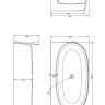 ванна кам'яна Omnires Valencia M+ 158x86 white (VALENCIAWPBP)