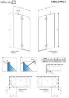 штора для ванны Radaway Garda PND II 120х150 правая, прозрачное стекло, черный (10720120-54-01R)