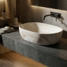 умывальник Rea Amelia Saturn 48x34,5 матовый, имитация камня (REA-U0636)