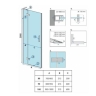 душові двері Rea Hugo 90x200,5 безпечне скло, прозоре, чорний (REA-K6604)
