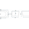 ванна акриловая Rea Bellanto 160x75 + сифон + пробка click/clack, правая (REA-W0253)