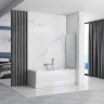 шторка для ванной Rea Lagos 80x140 прозрачная, хром (REA-W7990)