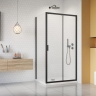збоку стінка Radaway Alienta Black S 90х190 прозоре скло (10270090-54-01)