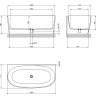 ванна кам'яна Omnires Valencia M+ 158x77 white matt (VALENCIASWPBM)