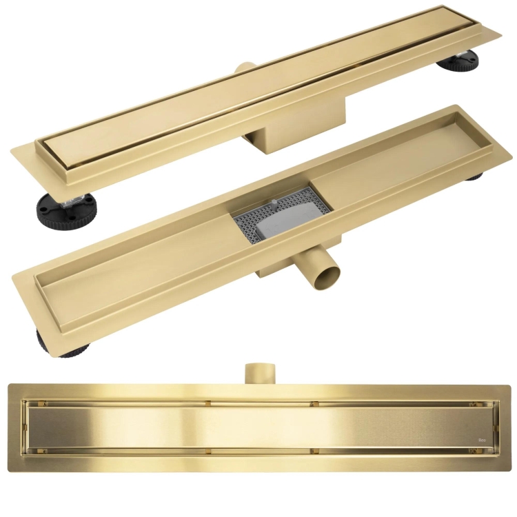 трап линейный Rea Neox 500 мм brushed gold (REA-G4891)