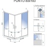 душова кабіна Rea Punto 80x100 chrom безпечне скло, прозоре (REA-K1889)