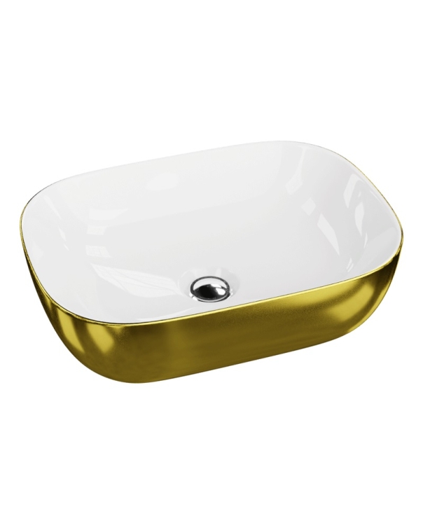 умывальник Lavita Costa Gold/White 46x32,5 накладной (5900378322634)