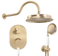душевой комплект скрытого монтажа Rea Serra brush gold (REA-B1149)