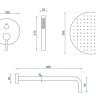 душевая система Rea Foss Clif + box скрытого монтажа, nickel brush (REA-P5969)