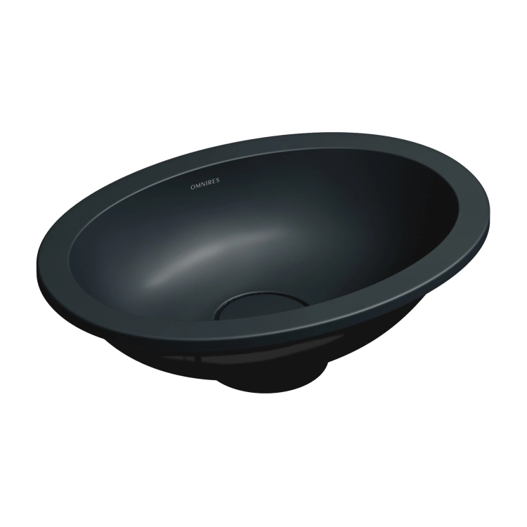 умивальник Omnires Shell 38х25 matt black lava (SHELL380UPBLV)