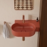 умывальник Omnires Ovo M+ 55,5x38,5 угловой, правый, matt terracotta (OVO555UWPTE)