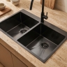 кухонная мойка Rea Joel 83x55 с сифоном black (ZLE-06410)