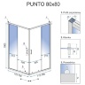 душова кабіна Rea Punto 80x80 black безпечне скло, прозоре (REA-K4800)