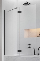 штора для ванны Radaway Essenza New Black PND II 130x150 правая, стекло прозрачное, чёрная (110002130-54-01R)