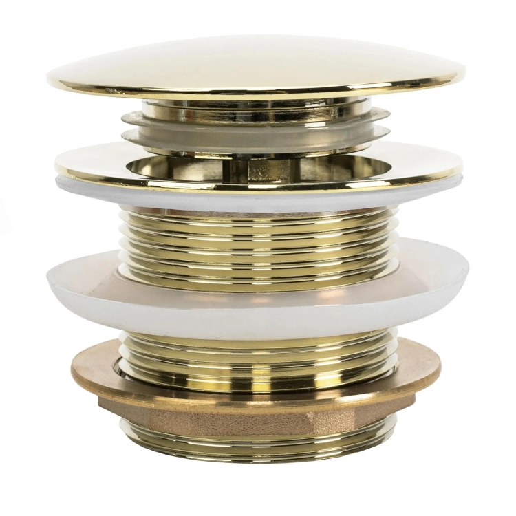 донный клапан Rea с системой click-clack, универсальный, золотой (REA-W2015)