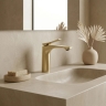 смеситель для умывальника Rea Vision низкий, brushed gold (REA-B6342)