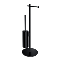 ершик для унітазу з тримачем для туалетного паперу Omnires Modern Project matt black (MP60810BL)