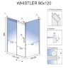 душова кабіна Rea Whistler 80x120 безпечне скло прозоре (REA-K0848)
