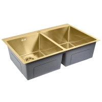 кухонная мойка Rea Joel 83x55 с сифоном brush gold (ZLE-06411)