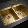 кухонная мойка Rea Joel 83x55 с сифоном brush gold (ZLE-06411)