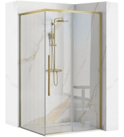 душова кабіна Rea Solar 90x90 Brush Gold безпечне скло прозоре (REA-K9500)