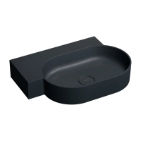 умивальник Omnires Ovo M+ 64,5х44,5 кутовий, лівий, matt black lava (OVO645UWLBLV)