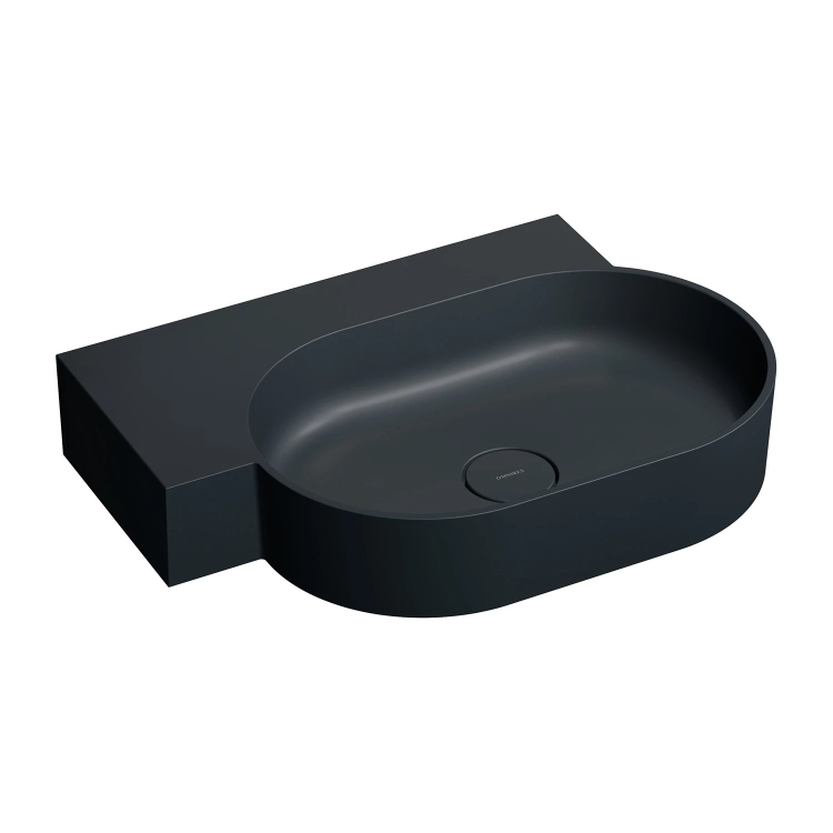 умывальник Omnires Ovo M+ 64,5х44,5 угловой, левый, matt black lava (OVO645UWLBLV)
