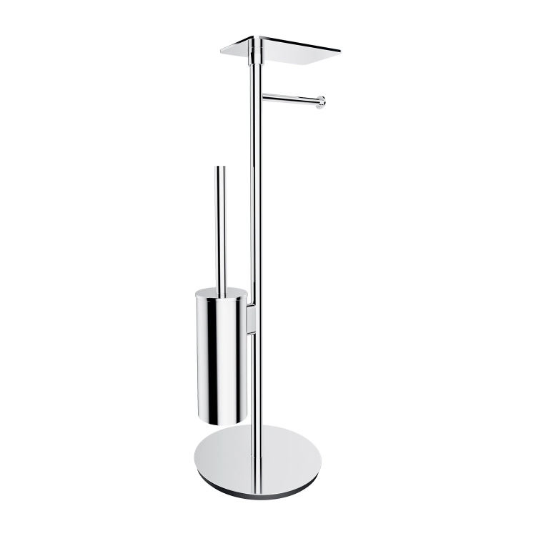 паперотримач з полицею та щіткою Omnires Modern Project окремостоячий, polished chrome (MP60820CR)