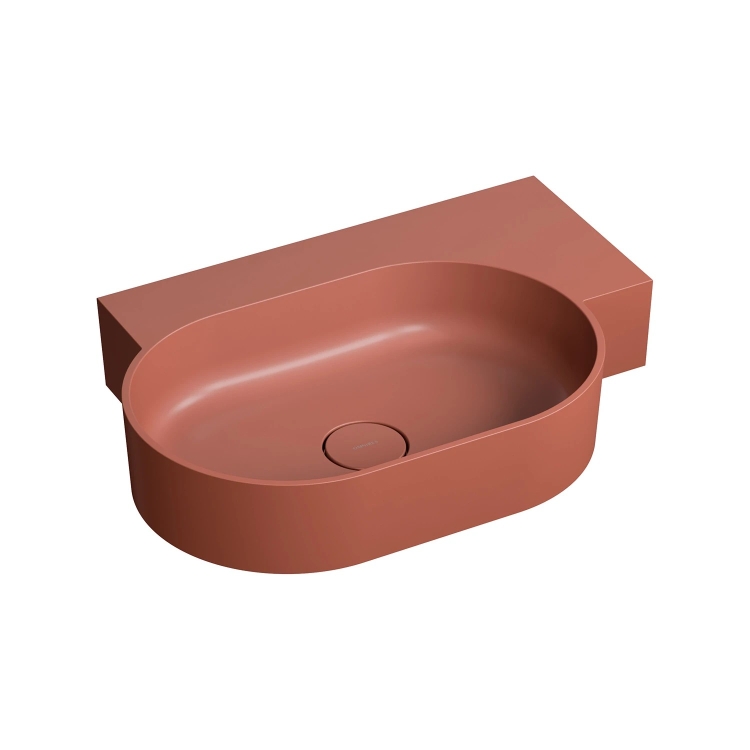 умивальник Omnires Shell M+ 64,5х44,5 кутовий, правий, matt terracotta (OVO645UWPTE)