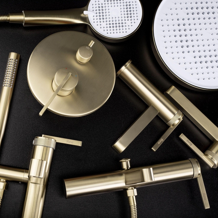 душевая система Rea Grace скрытого монтажа, brushed gold +BOX (REA-P4405)