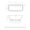 ванна акриловая Radaway Gloria 160x73 отдельностоящая с ножками и сифоном (WA1-54-160x073)