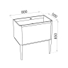 тумбочка с умывальником Lavita Mesa 80 напольная, white (5900378333623)