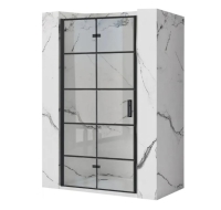 душевая дверь Rea Molier 100x190 безопасное стекло, прозрачное, чёрный (REA-K6963)