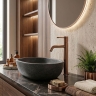 змішувач для умивальника Rea Lungo Diamond high brushed copper (REA-B9846)