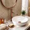 змішувач для умивальника Rea Lungo Diamond high brushed copper (REA-B9846)