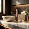 змішувач для умивальника Rea Lungo Diamond high brushed copper (REA-B9846)