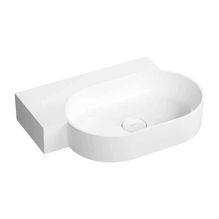 умивальник Omnires Ovo M+ 64,5х44,5 кутовий, лівий, gloss white (OVO645UWLBP)