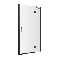 душевые двери с стенкой Omnires Manhattan 120x195 см безопасное стекло black (ADC12X-ABLTR)