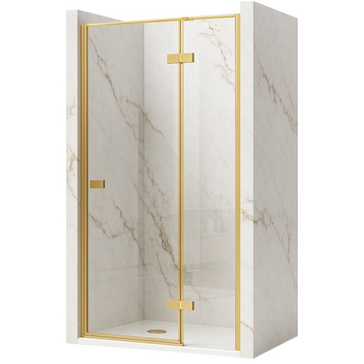 душевая дверь Rea Atlas 90x200 безопасное стекло, прозрачное, справа, gold brush (REA-K4671)