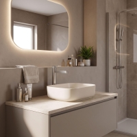 смеситель для умывальника Rea Grace high brushed nickel (REA-B8943)