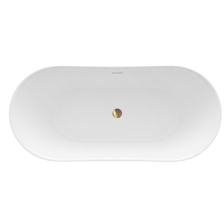 ванна акриловая Rea Lusso Slim 170x74 отдельностоящая, белая (REA-W0504)