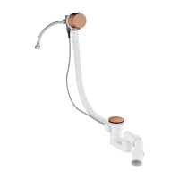 сифон для ванны Omnires CGS с выдвижным донным клапаном и переливом, brushed copper (TK132-PLUS-3.77+64-SCPB)